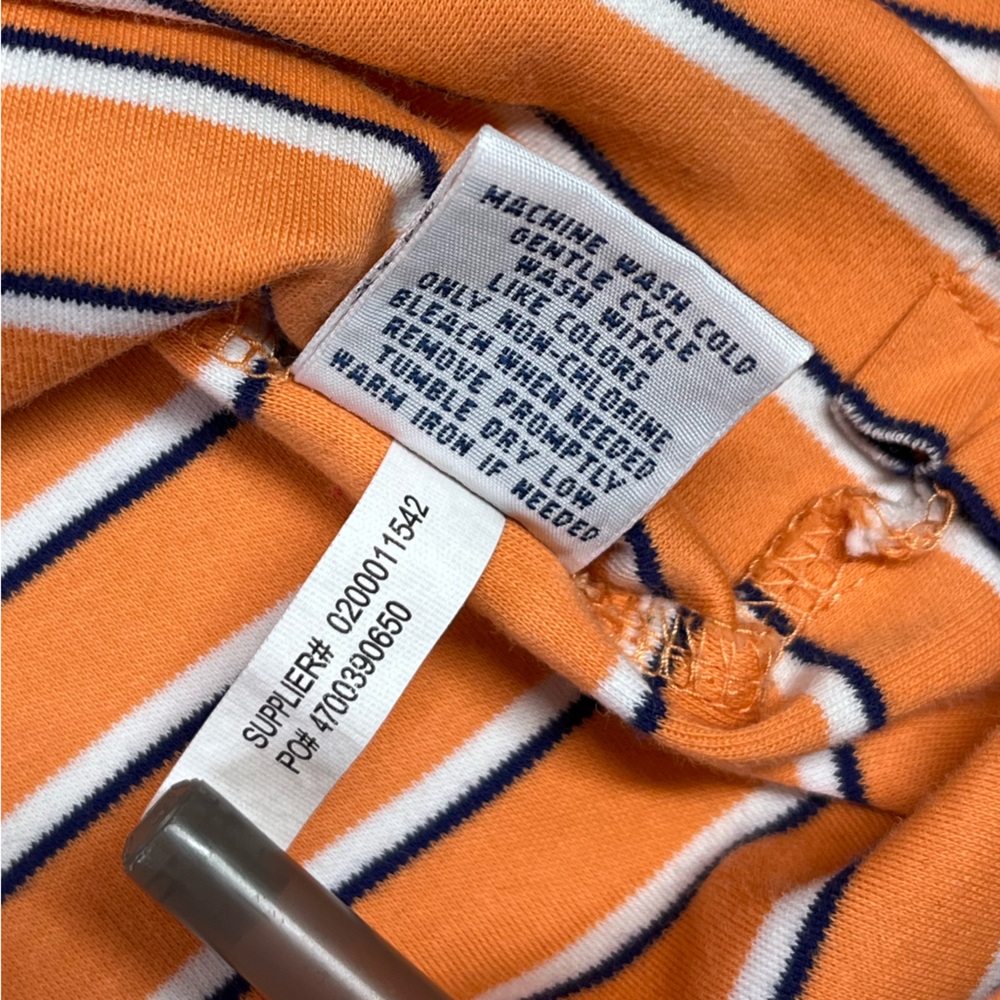 Polo Ralph Lauren Men’s Pima Soft Touch Orange w/ White & Blue Stripes Polo. XL. - Picture 8 of 10